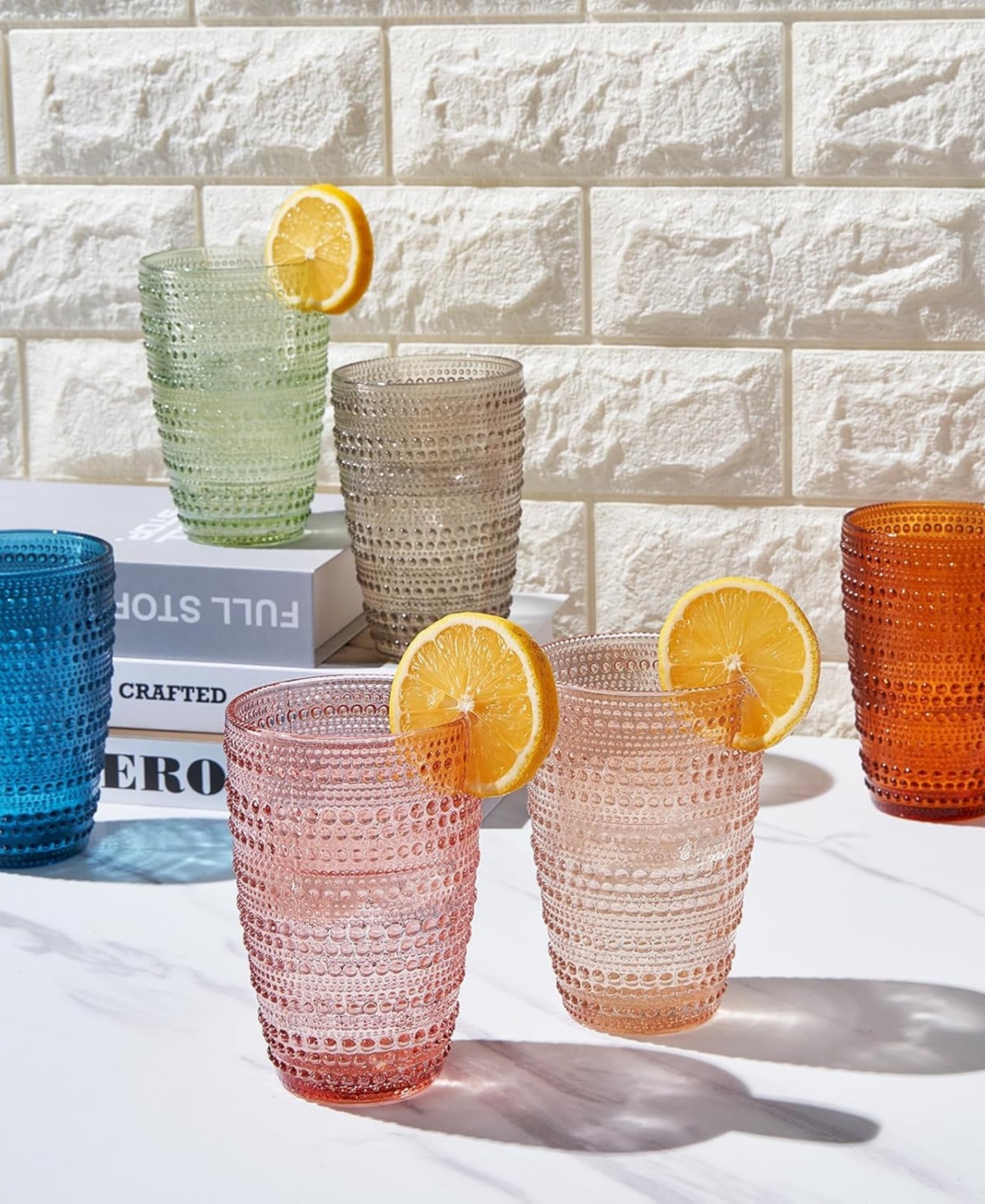The Wine Savant Khen Beaded Highball Tumbler, Set of 6