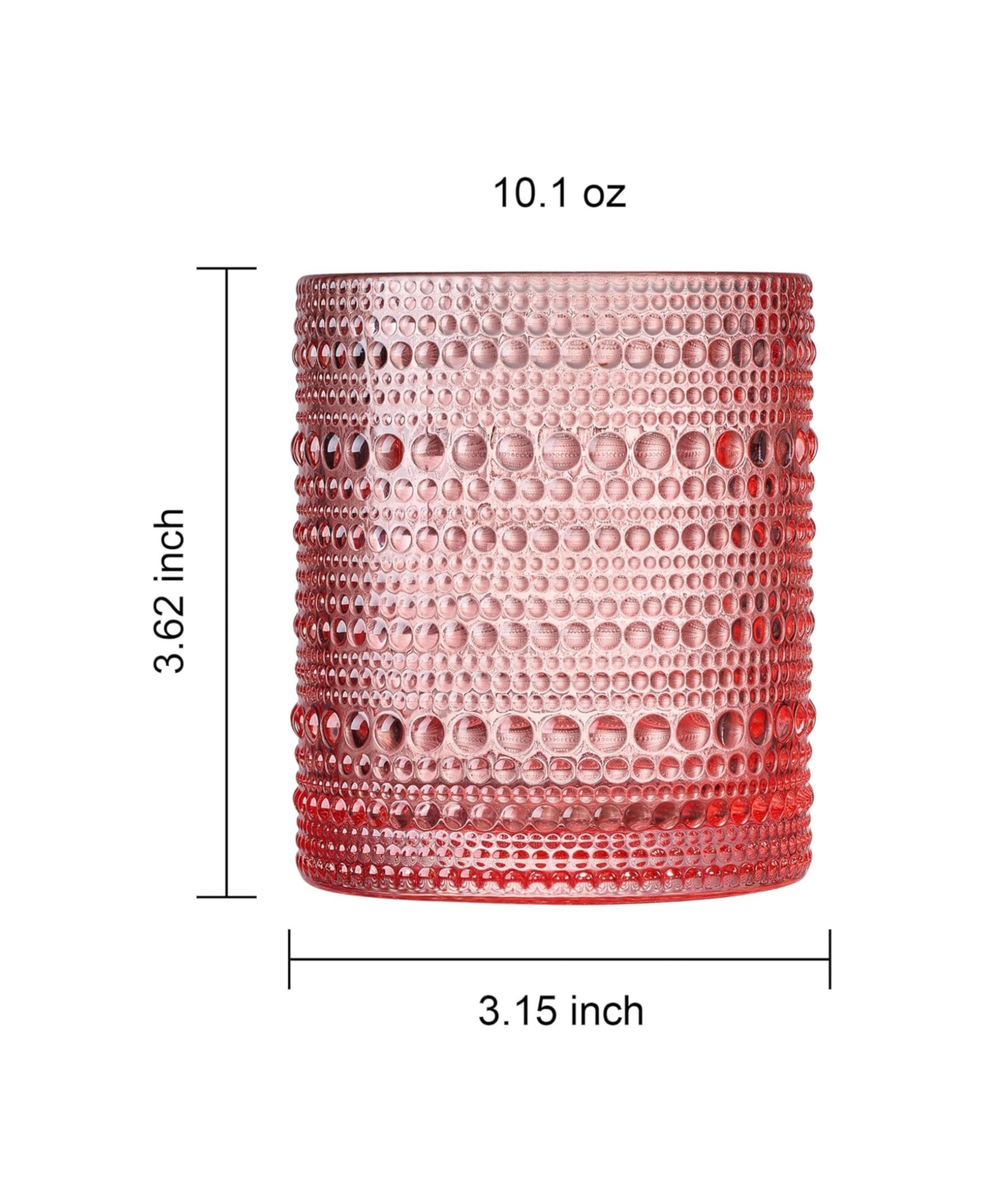 The Wine Savant Khen Vintage Hobnail Lowball Tumbler, Set Of 5 In Sunset