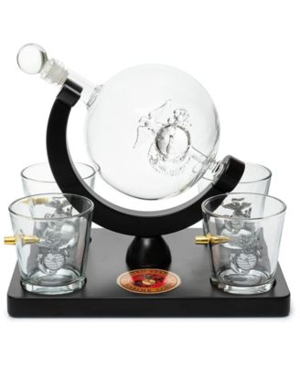 U.S. Marine Globe Whiskey Decanter Set