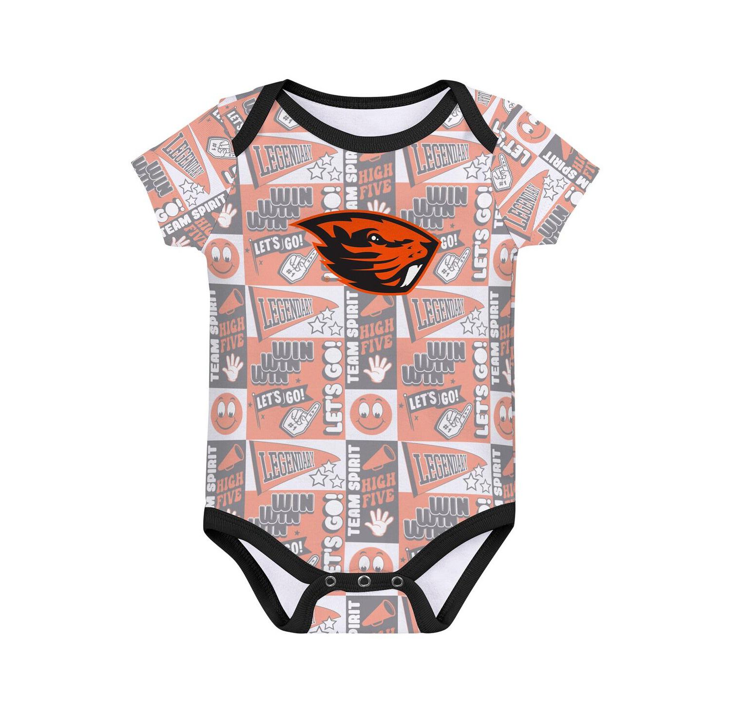 Newborn Black Oregon State Beavers Sunday Comics Bodysuit 3-Pack