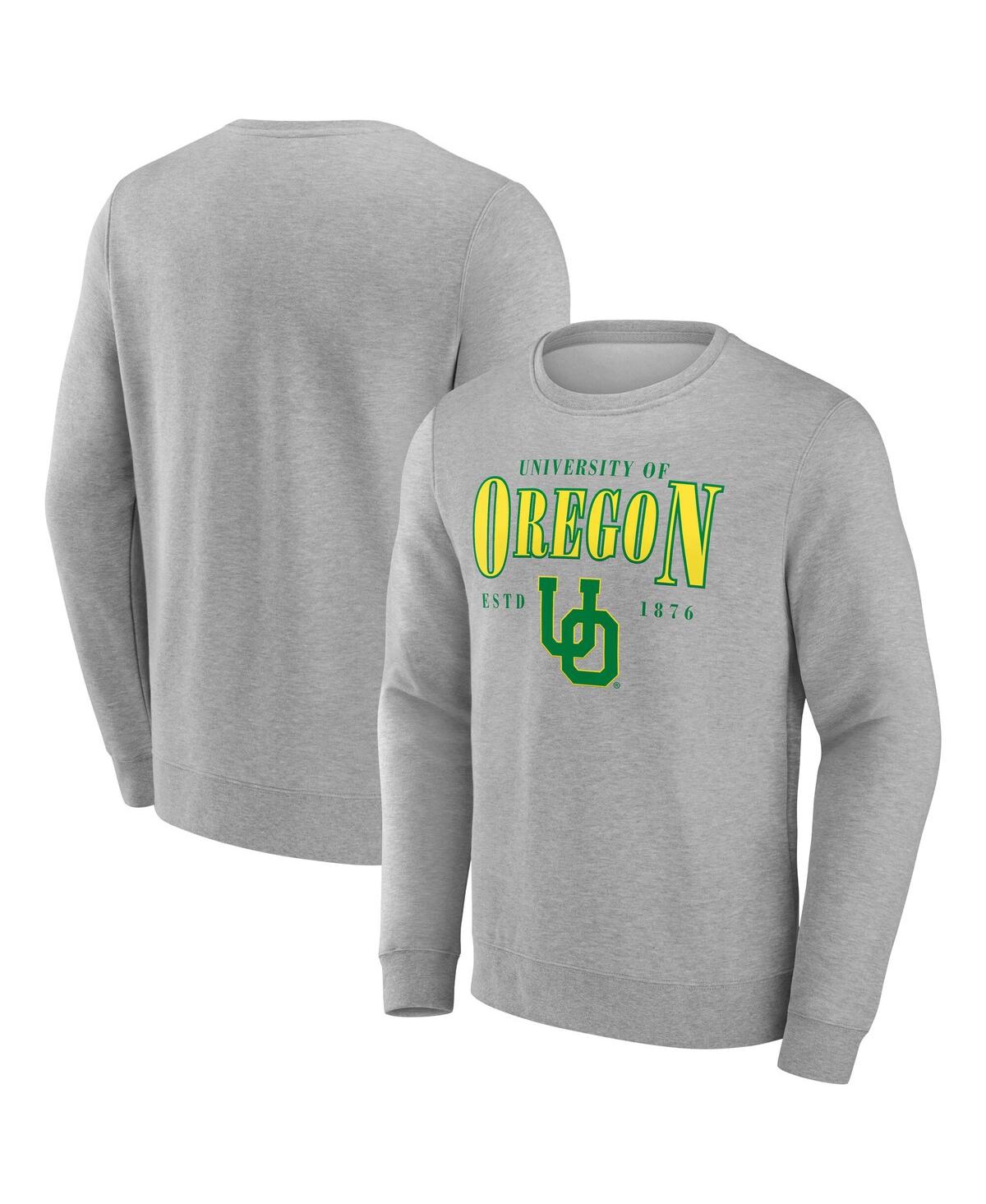 Fanatics Men's Gray Oregon Ducks True Classics Act Fast Fleece Pullover Sweatshirt In Gray