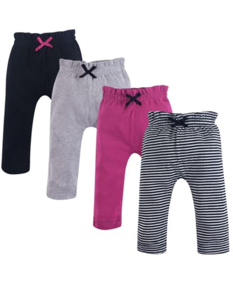 Hudson Baby Touched by Nature Baby Girls Soft Natural Cotton Bottoms, цвет: Чёрный ягодный
