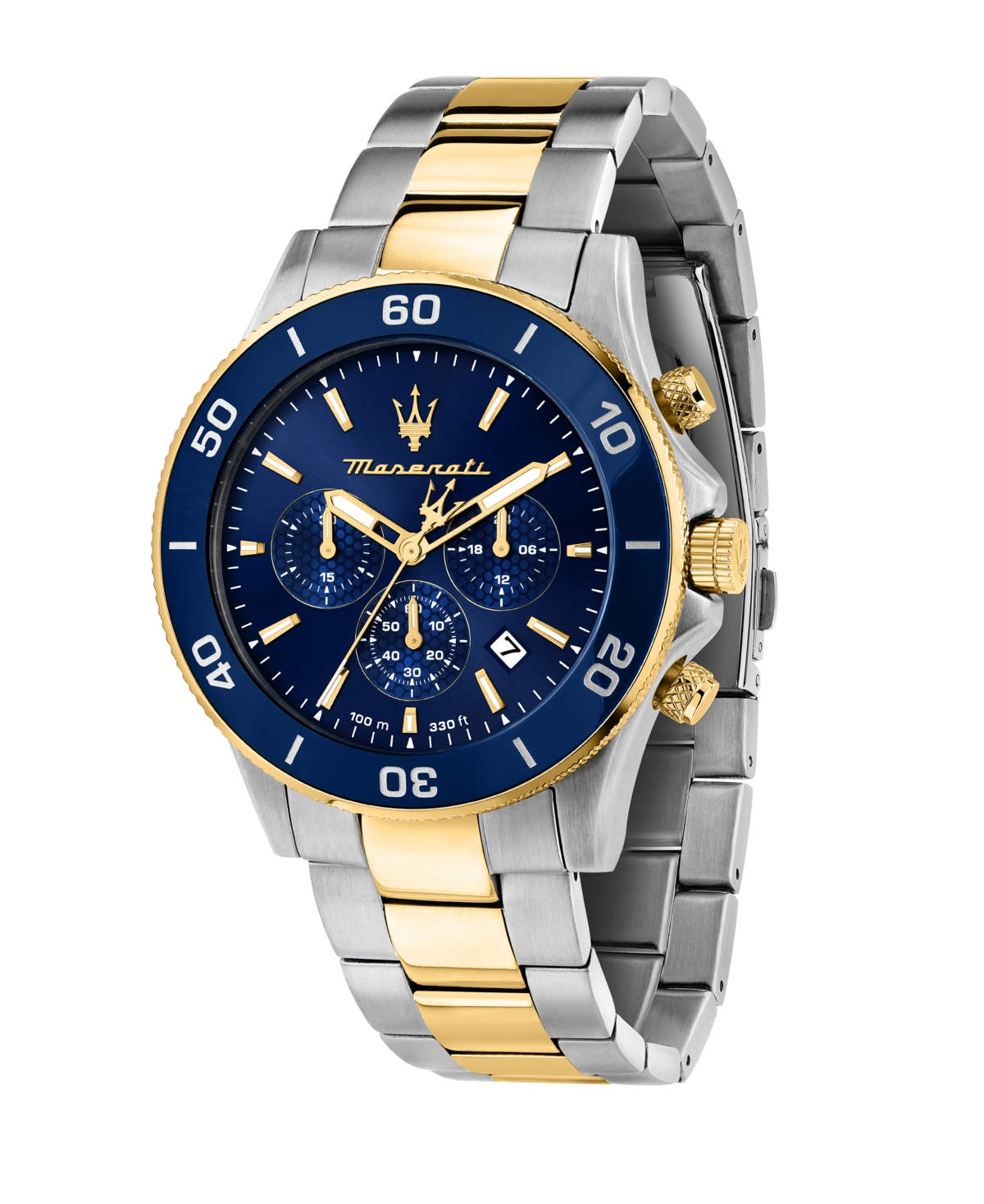 Men's Chronograph Two-Tone Metal Band Watch, 43mm - Two-Tone