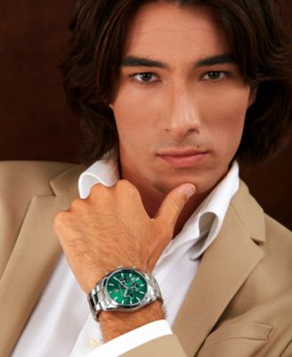 Men's Multifunction Stainless Steel Metal Band Watch, 43mm