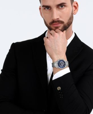 Men's Multifunction Stainless Steel Metal Band Watch, 43mm