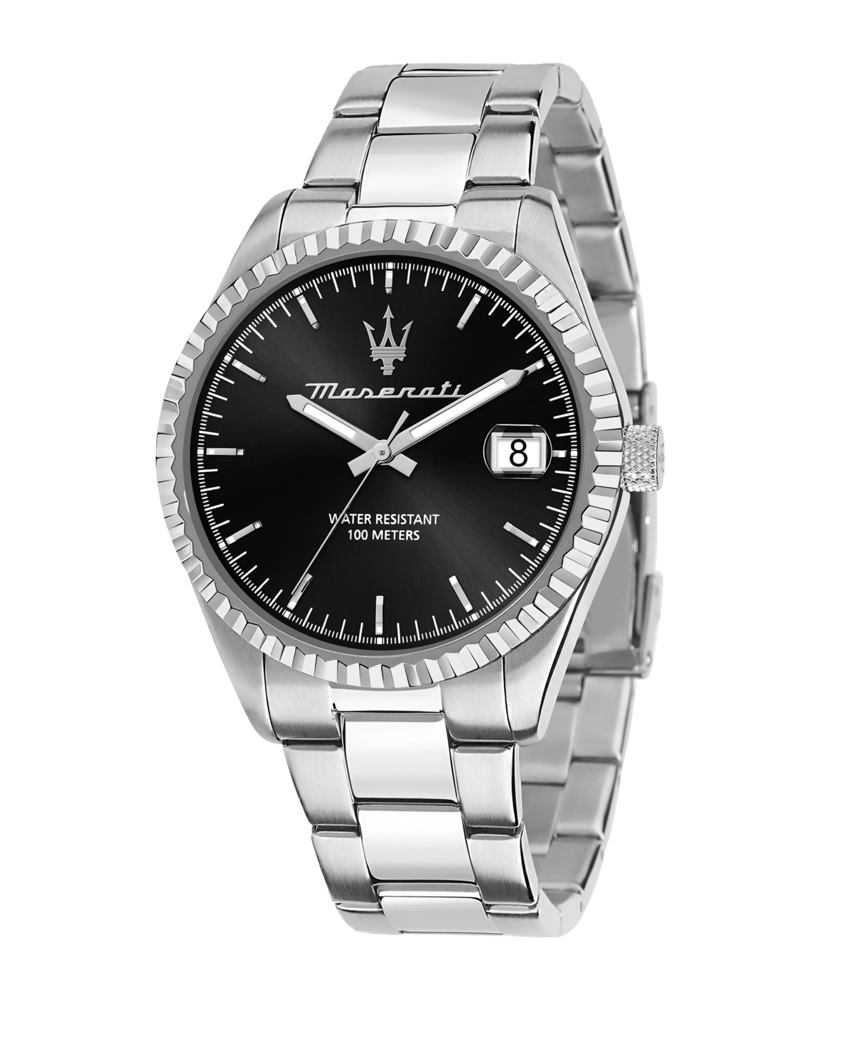 Men's Date Stainless Steel Metal Band Watch, 43mm - Stainless Steel