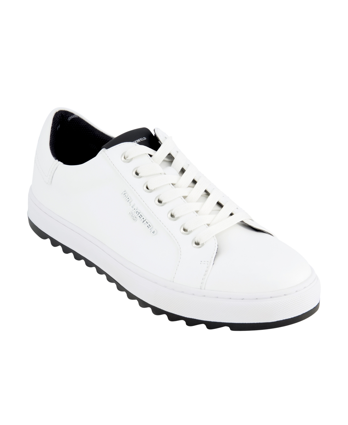 Karl Lagerfeld Leather Low Top Sneaker In White