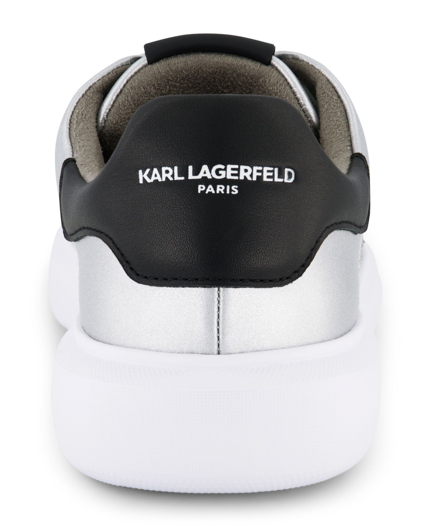 Мужские кроссовки KARL LAGERFELD PARIS Embroidered Karl Head Profile, цвет: Серебряный — фото 3