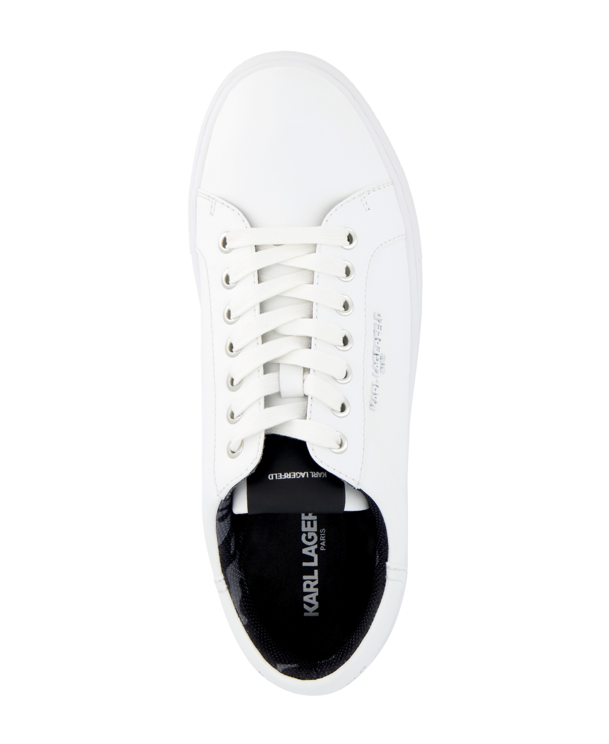 Karl Lagerfeld Leather Low Top Sneaker In White