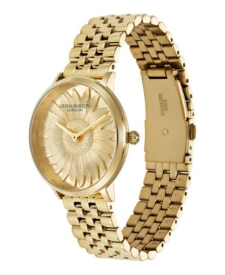 Women's Sunflower Gold Tone Stainless Steel Bracelet Watch, 35mm