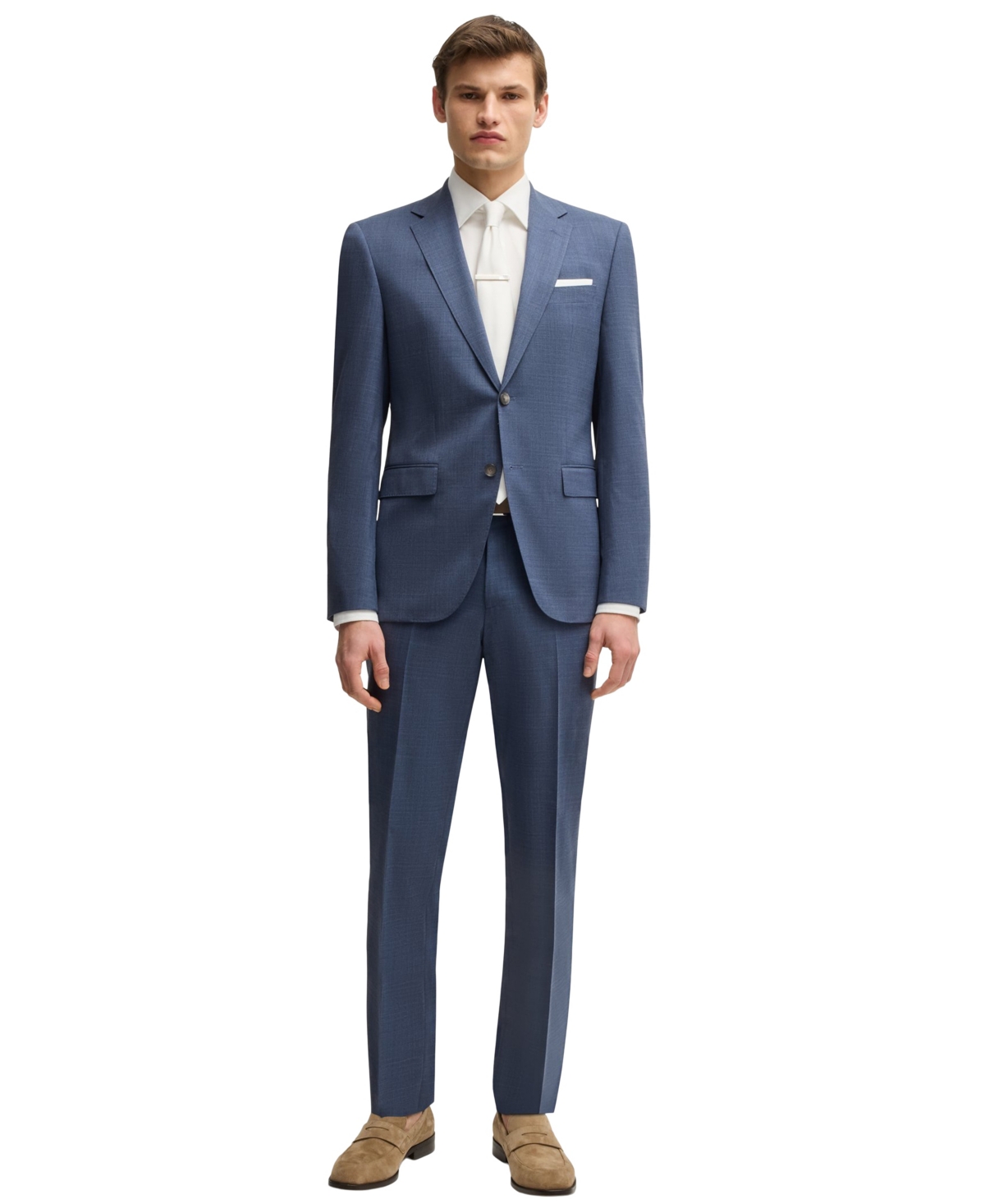 HUGO BOSS BOSS BY HUGO BOSS MEN'S 2 PIECE STRETCH REGULAR-FIT SUIT 