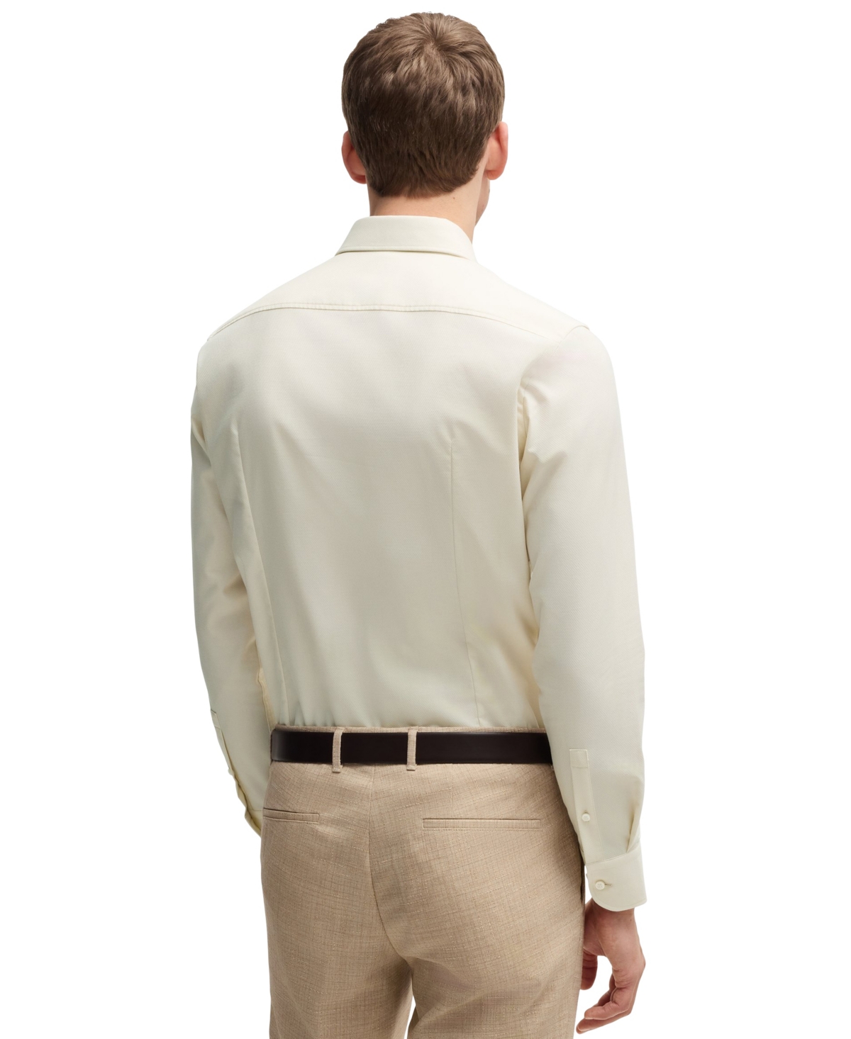 Hugo Boss Hank Kent Printed Button-front Shirt In Neutral