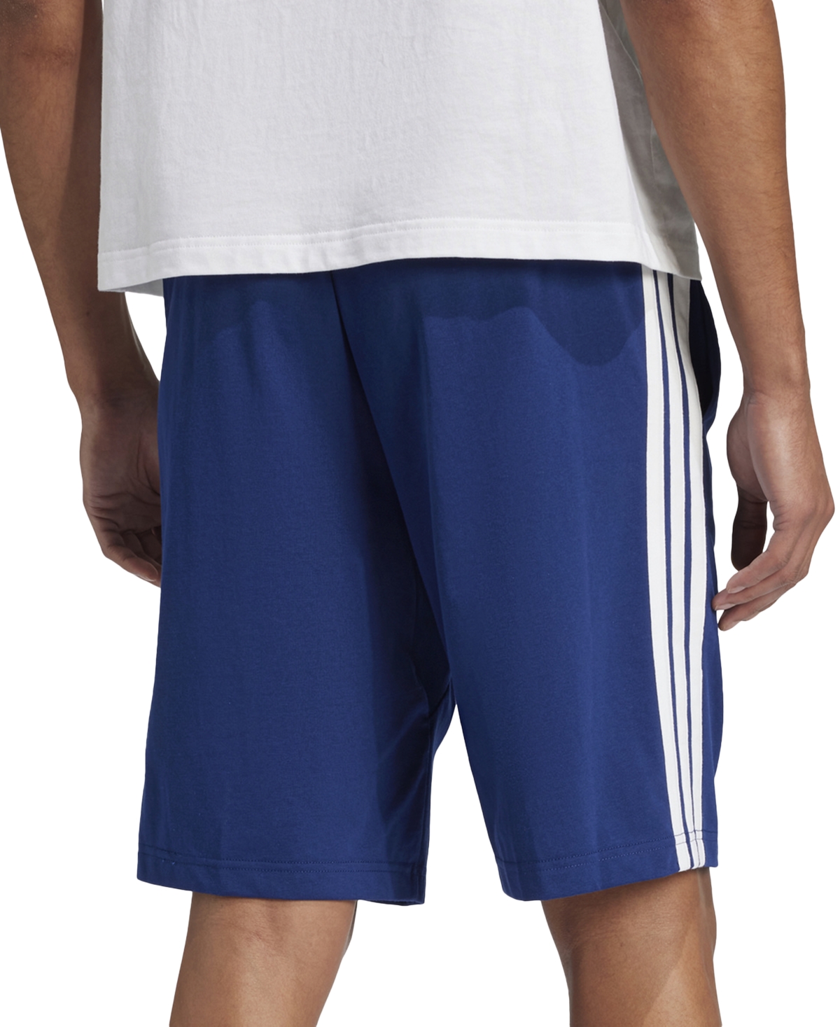 Adidas Originals Adidas Men's Train Essentials Classic-fit Aeroready 3-stripes 10" Training Shorts In Dark Blue,wht