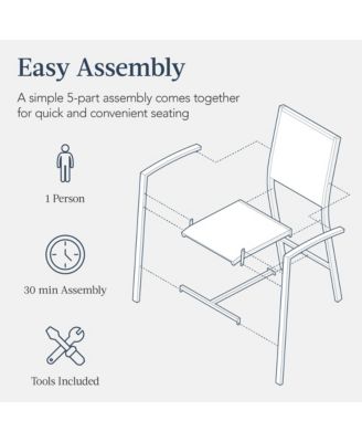 Outdoor Barstools Set of 2, Bar Height Patio Chairs w/ All-Weather Mesh