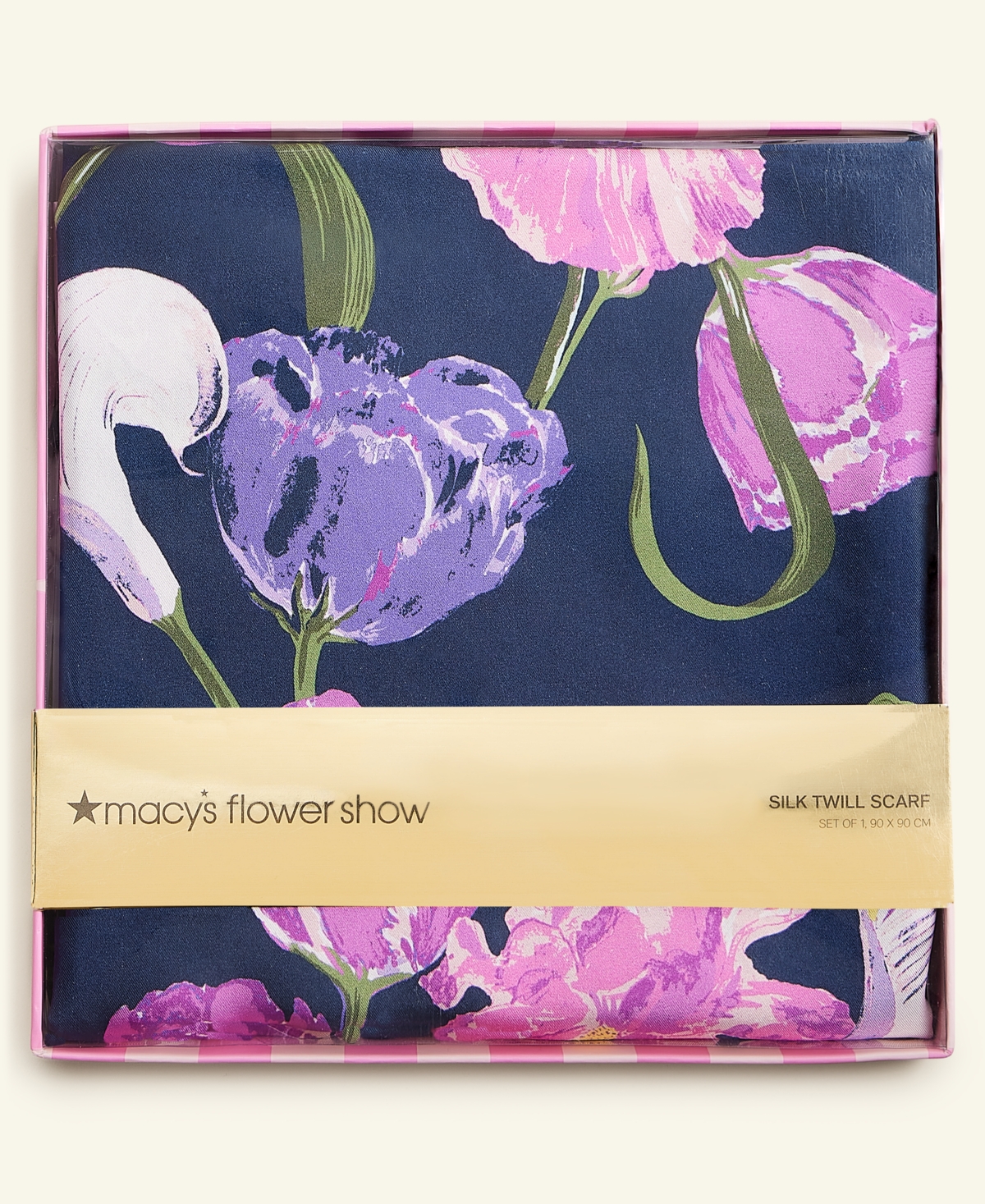 MACY'S FLOWER SHOW SQUARE SILK SCARF, EXCLUSIVELY AT MACY'S 