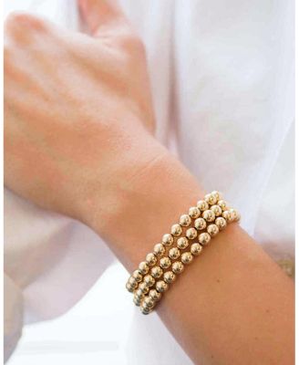 6mm Gold Bead Bracelet