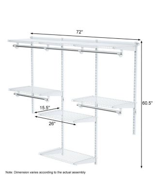 Adjustable Wall Mounted Closet Rack System with Shelf