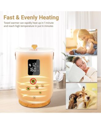 Towel Warmers, Luxury Bucket Towel Warmers for Bathroom with LED Display & Auto Shut Off & Adjustable Timer, Fits Up to Two 40" X 70" Oversized Towels, Blankets, Bathrobes