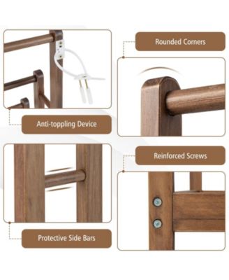 Freestanding Towel Rack 3-Bar Hand Towel Drying Stand with Bottom Storage Shelf