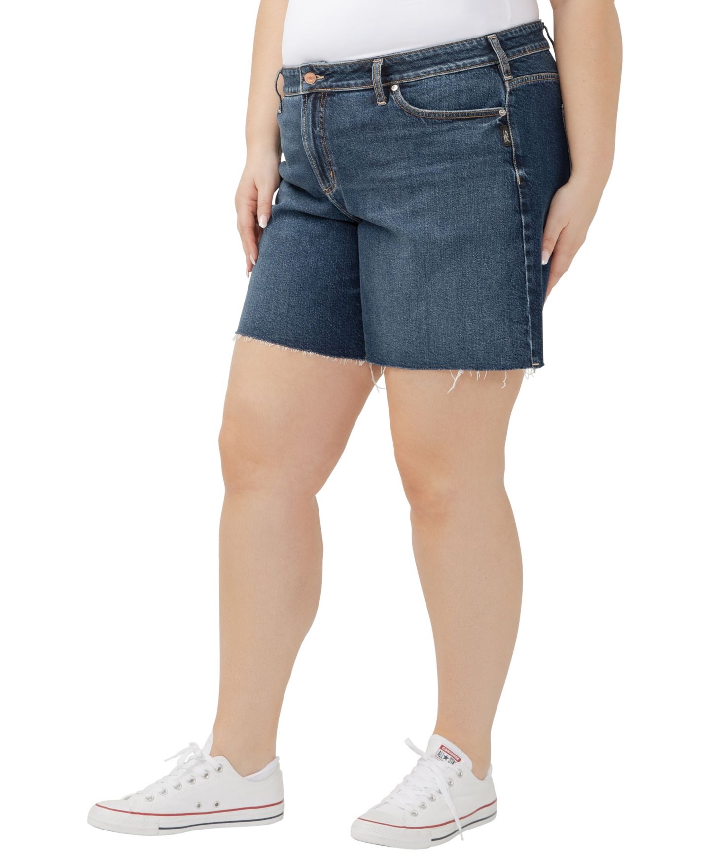 Женские шорты Silver Jeans Co. Plus Size Suki Mid Rise Curvy Fit, цвет: Brooks — фото 4