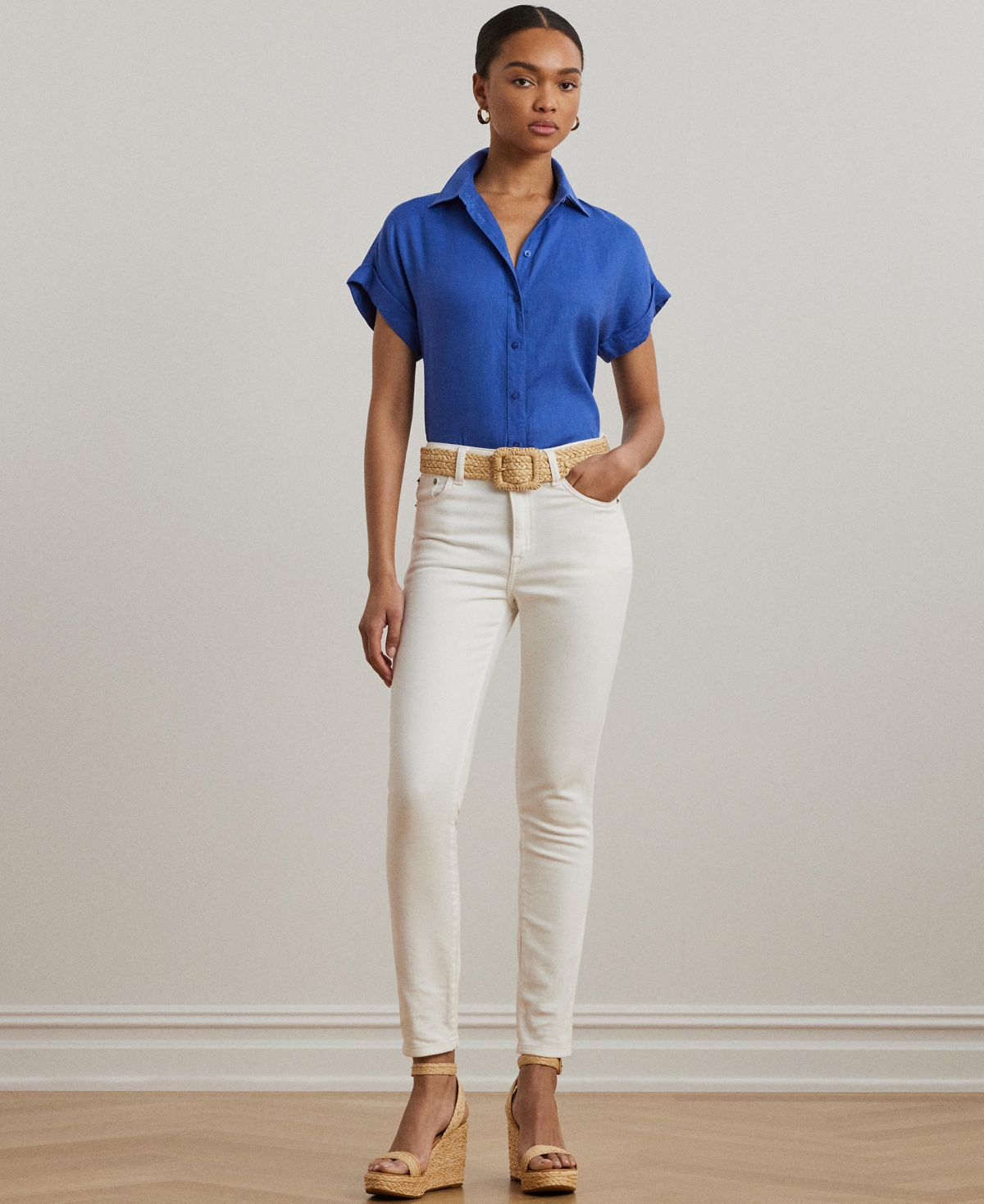 Shop Ralph Lauren Dolman-sleeve 100% Linen Shirt, Regular & Petite