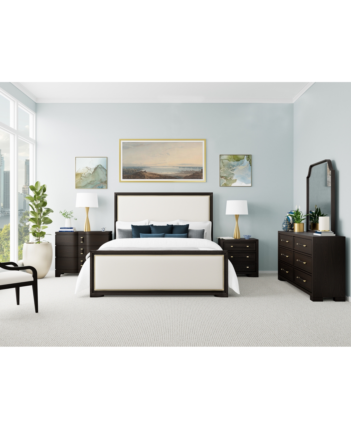 Macy's Mazen King Bed In White