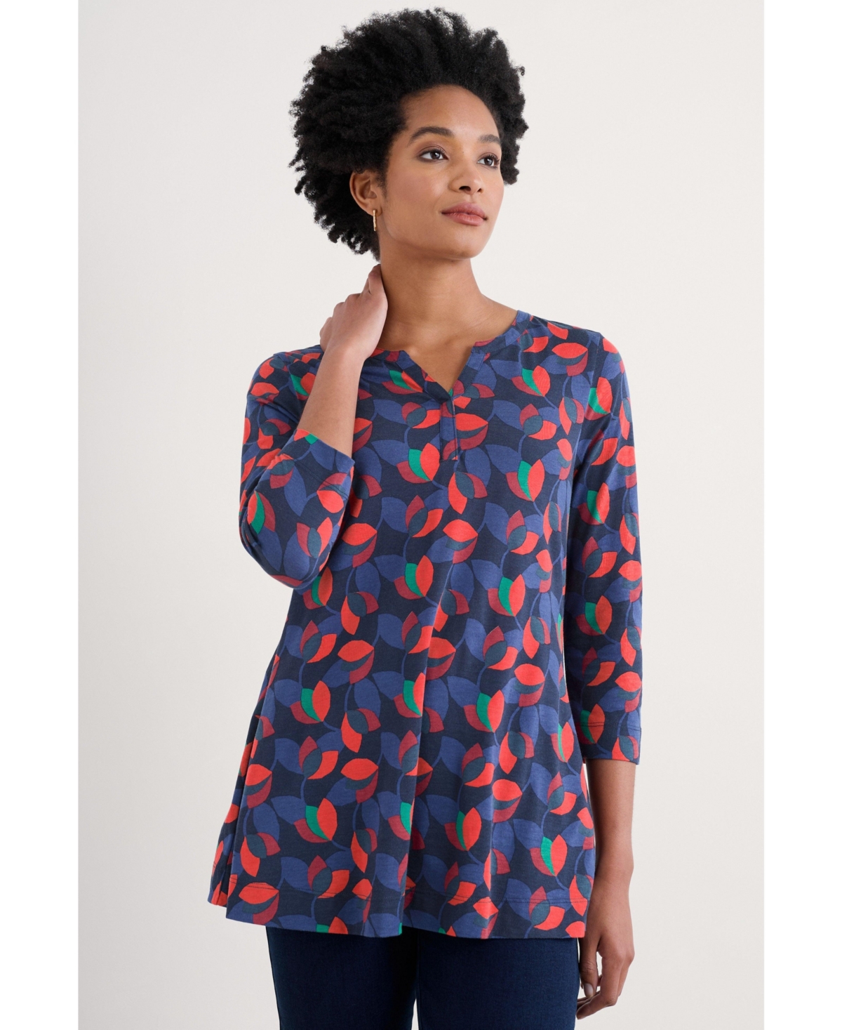Women's Risso Top - Layered tulips tomato
