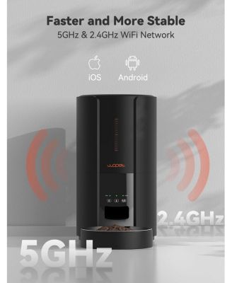 Automatic Cat Feeders,5L WiFi Pet Feeder with APP,Schedule Feeding Pet Dry Food Dispenser for Cats,10s Voice Recording,Up to 10 Meals per Day,Black