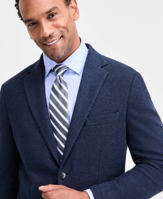 Men's Classic-Fit Stretch Midnight Herringbone Knit Sport Coat