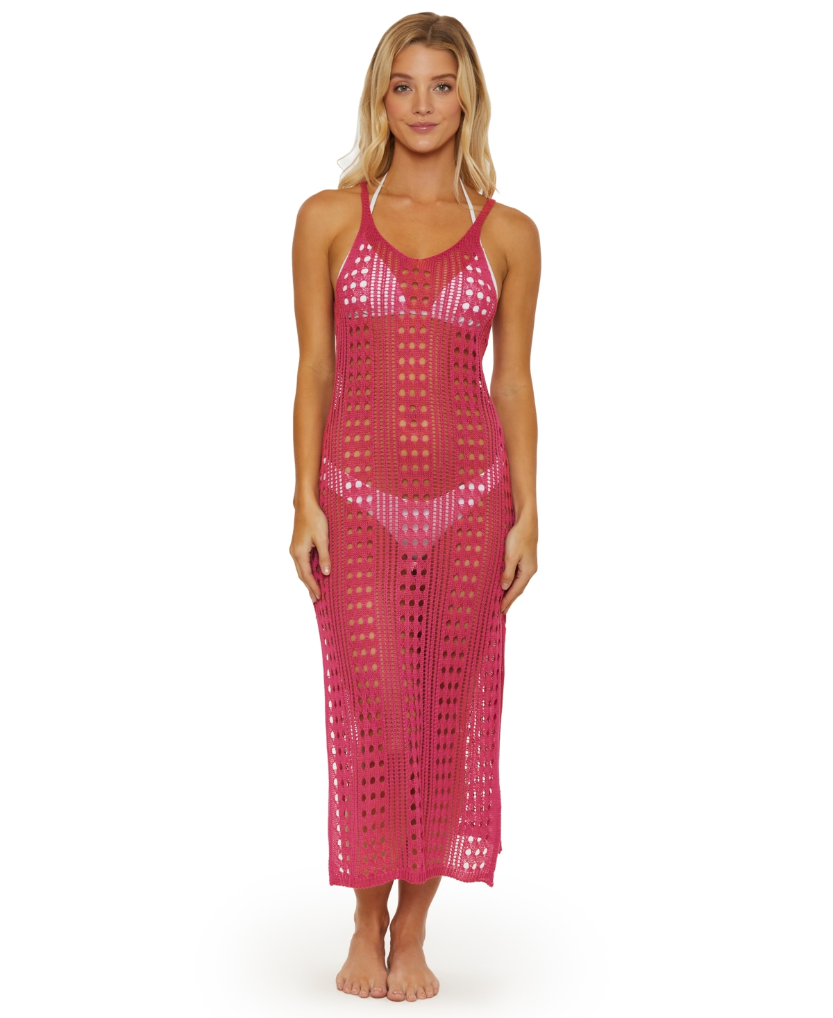 Isabella Rose Women's Tuscany Knit Tank Swim Cover-up Dress In Rouge