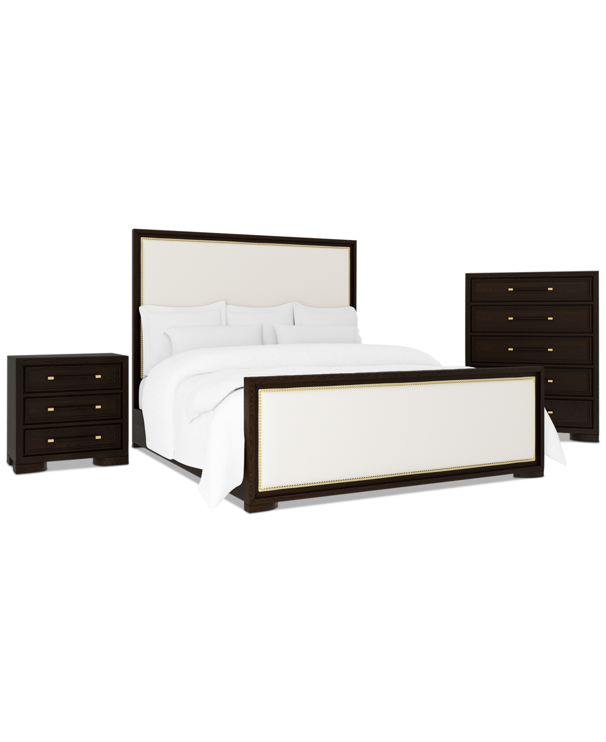 Macy's Mazen 3-pc. King Set (bed, Chest & Nightstand) In White