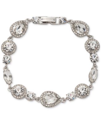 Mixed Crystal Halo Statement Flex Bracelet