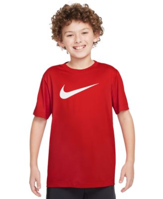 Nike - Big Kids' Legend Swoosh-Logo Crewneck Dri-FIT T-Shirt