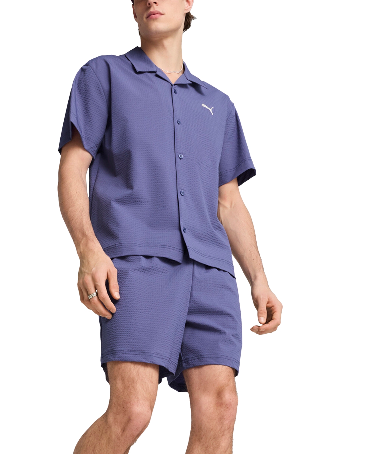 Puma Wardrobe Essentials Men's Relaxed 7" Shorts In Blue