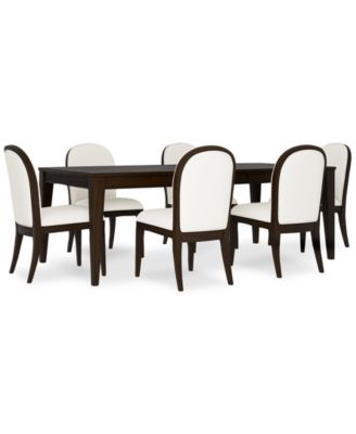 Mazen 7-Pc. Dining Set (Table & 6 Curved Side Chairs)