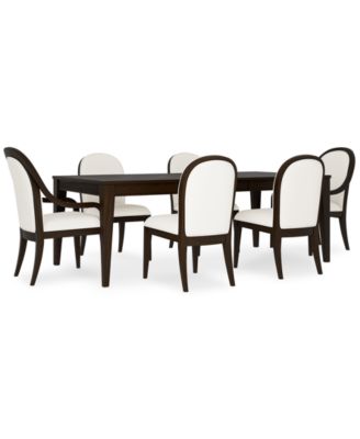 Mazen 7-Pc. Dining Set (Table, 4 Curved Side Chairs & 2 Arm Chairs)