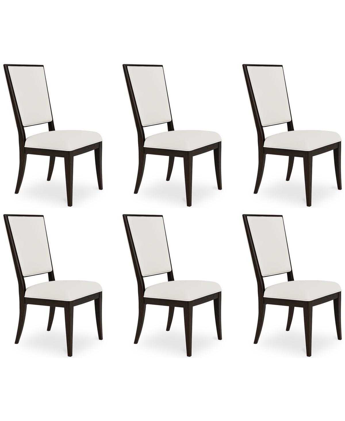 Macy's Mazen 6-pc. Side Chair Set In White