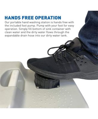 Portable Handwash Sink with 24 Liter Waste Holding Tank, Basin Stand, and Rolling Wheels – Ideal for Indoor & Outdoor Use