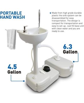 Portable Handwash Sink with 24 Liter Waste Holding Tank, Basin Stand, and Rolling Wheels – Ideal for Indoor & Outdoor Use