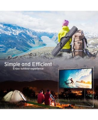 Outdoor Projector Screen – 72" Portable Viewing Display with Frame Stand, HD 16:9 Display