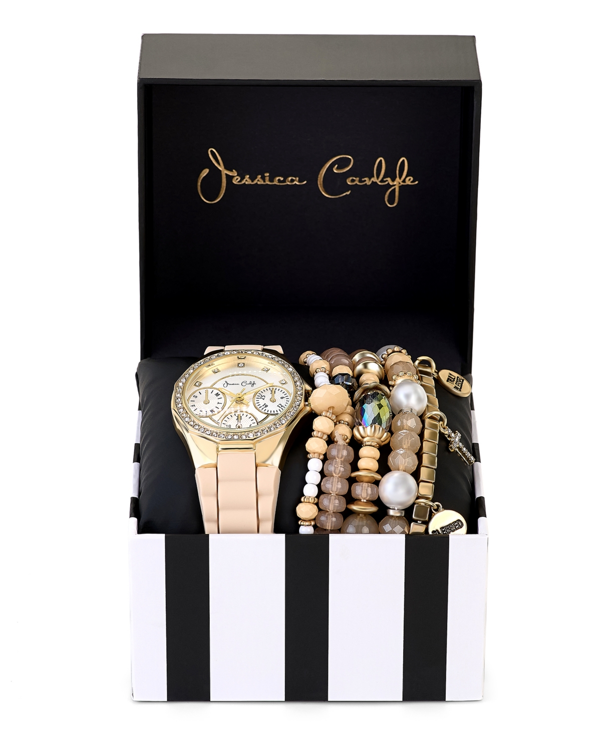 Jessica Carlyle Women's Matte Beige Silicone Strap Analog Watch, 35mm In Matte Beige