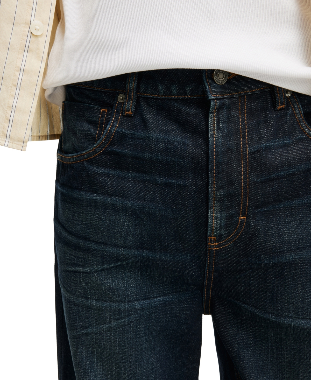 Shop Cotton On Men's Super Baggy Jean In Selvedge Worn Blue