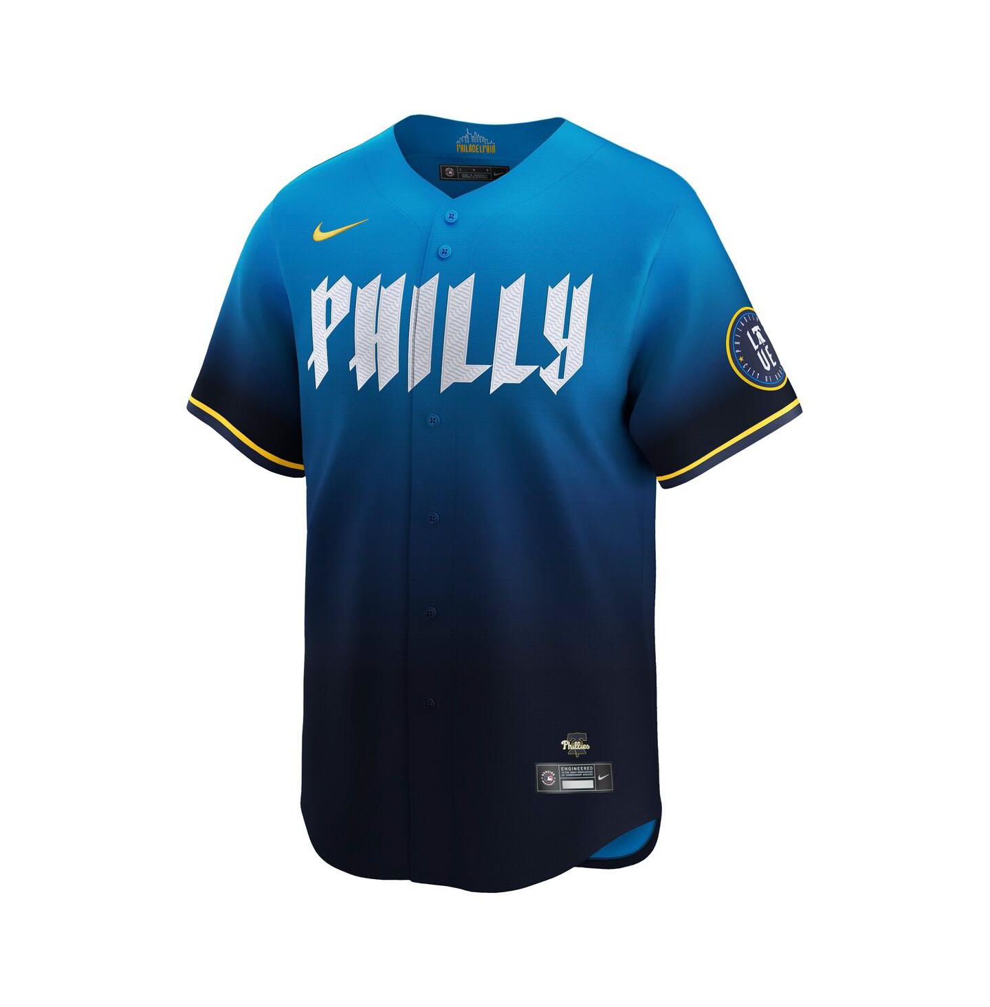 Мужской топ Nike Trea Turner Blue Philadelphia Phillies City Connect Limited Player Jersey — фото 3