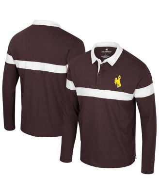 Colosseum - Men's Brown Wyoming Cowboys Too Cool For School Long Sleeve Polo