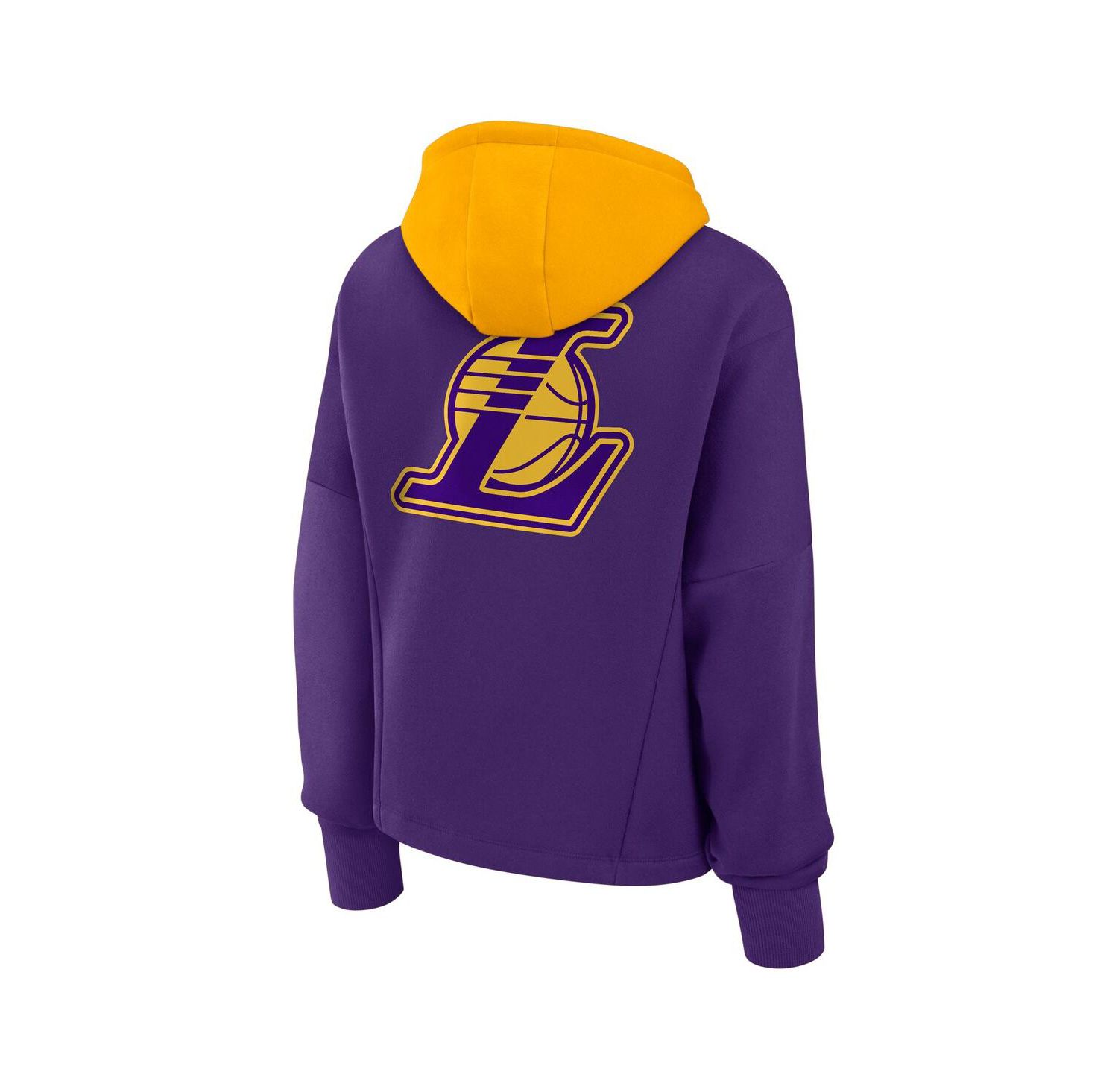 Women's Purple Los Angeles Lakers Post Up Boxy Pullover Hoodie