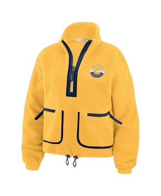 Women's Gold Nashville Predators Polar Fleece Half-Zip Jacket