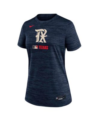 Women's Navy Texas Rangers Authentic Collection City Connect Velocity Performance T-Shirt