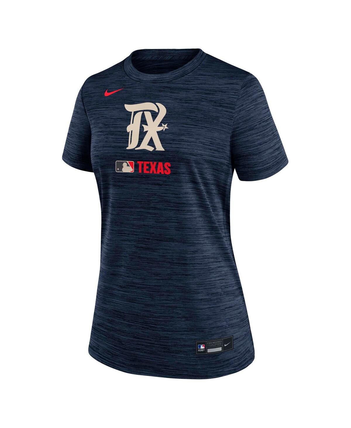 Nike Women's Navy Texas Rangers Authentic Collection City Connect Velocity Performance T-shirt In Navy