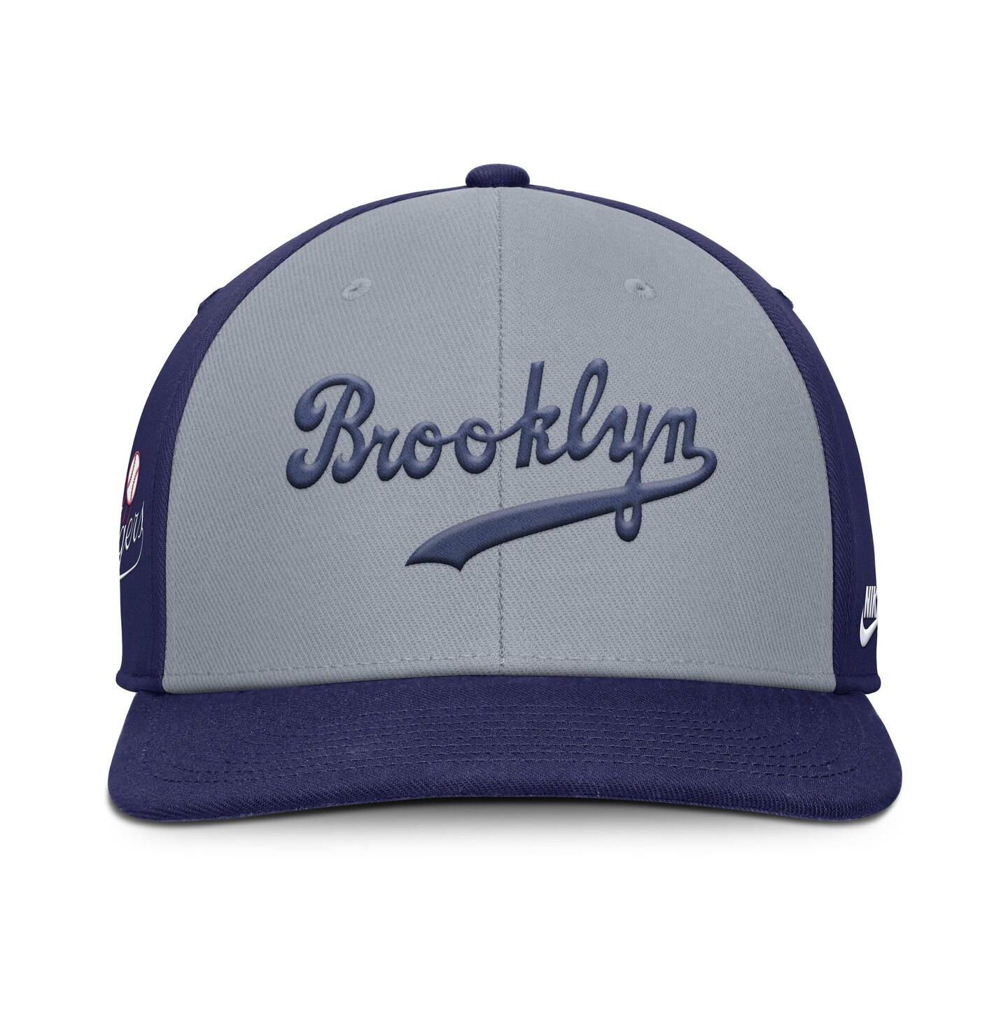 Мужская кепка Nike Gray/Royal Brooklyn Dodgers Cooperstown Collection Pro Performance Snapback Hat — фото 4
