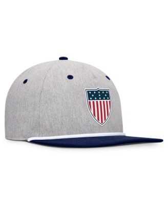 Men's Heather Gray/Navy Team USA Eagle Snapback Hat